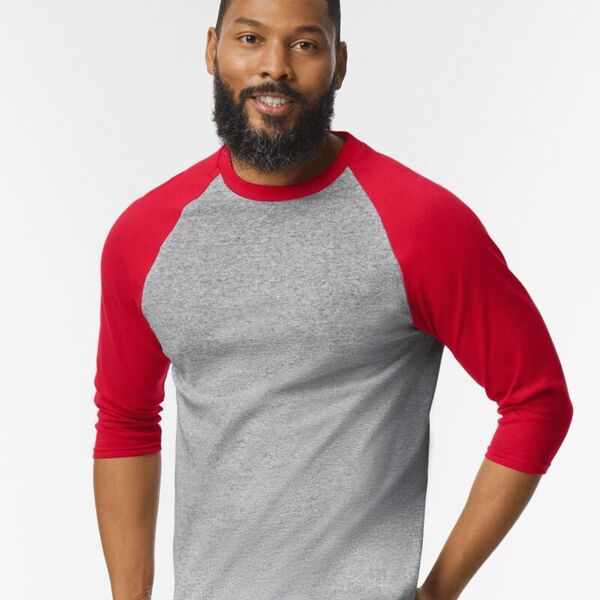 Heavy Cotton™ Raglan Three-Quarter Sleeve T-Shirt Thumbnail