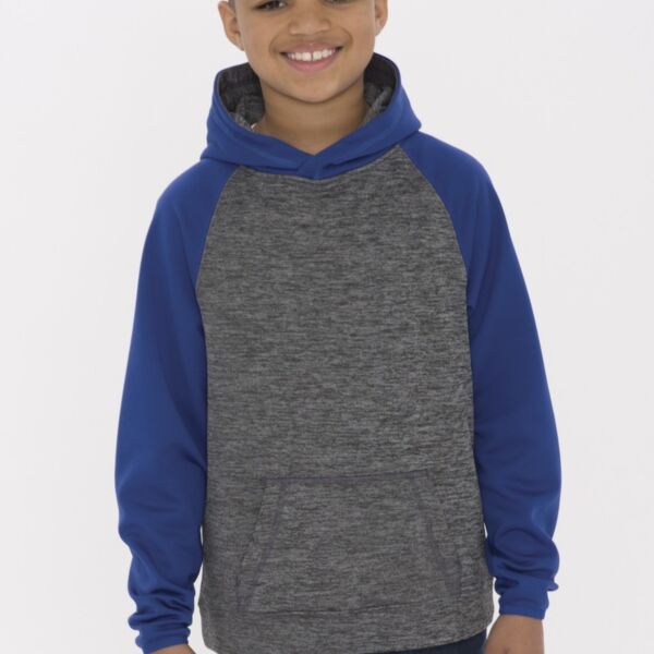 ATC DYNAMIC HEATHER FLEECE TWO TONE HOODED YOUTH SWEATSHIRT. Thumbnail